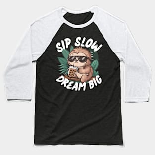 Cute Sloth Boba Tea Baseball T-Shirt